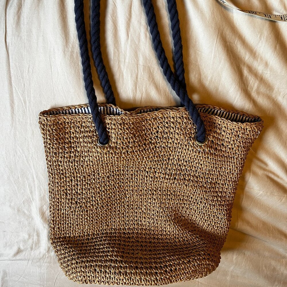 Joe Fresh palm weave summer shoulder bag